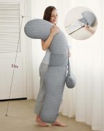 ⁦Momcozy F-shape Pregnancy Pillow with Air Layer Cover⁩ - الصورة ⁦5⁩