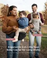 ⁦MomCozy 2 in 1 Ergonomic Hip Seat Baby Carrier, 0-36 Months (<44 lbs.)⁩ - الصورة ⁦4⁩