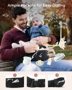 ⁦MomCozy 2 in 1 Ergonomic Hip Seat Baby Carrier, 0-36 Months (<44 lbs.)⁩ - الصورة ⁦6⁩